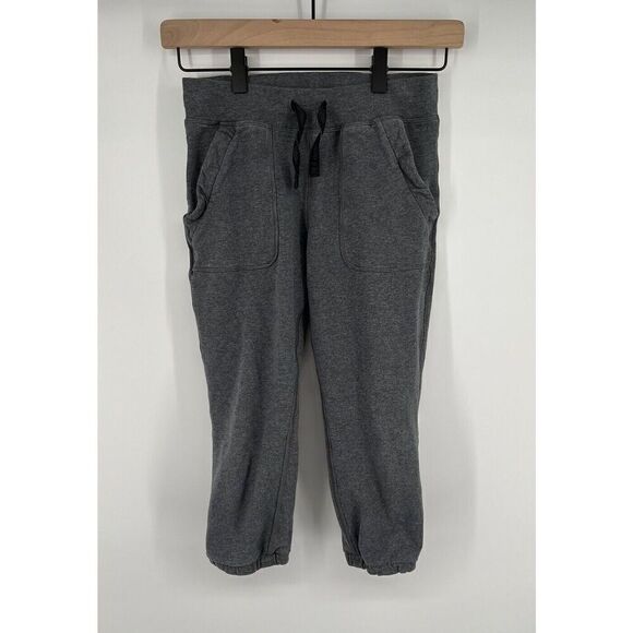 Ivivva by Lululemon Gray Cropped Joggers Athletic Pants Size 10 Girls Drawstring - Picture 1 of 5